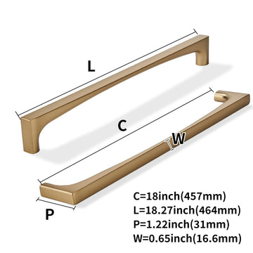 Solid Handles Appliance Handle Pull 18-Inch(457mm) Champagne Bronze Cabinet Pulls,Heavy Duty Cabinets