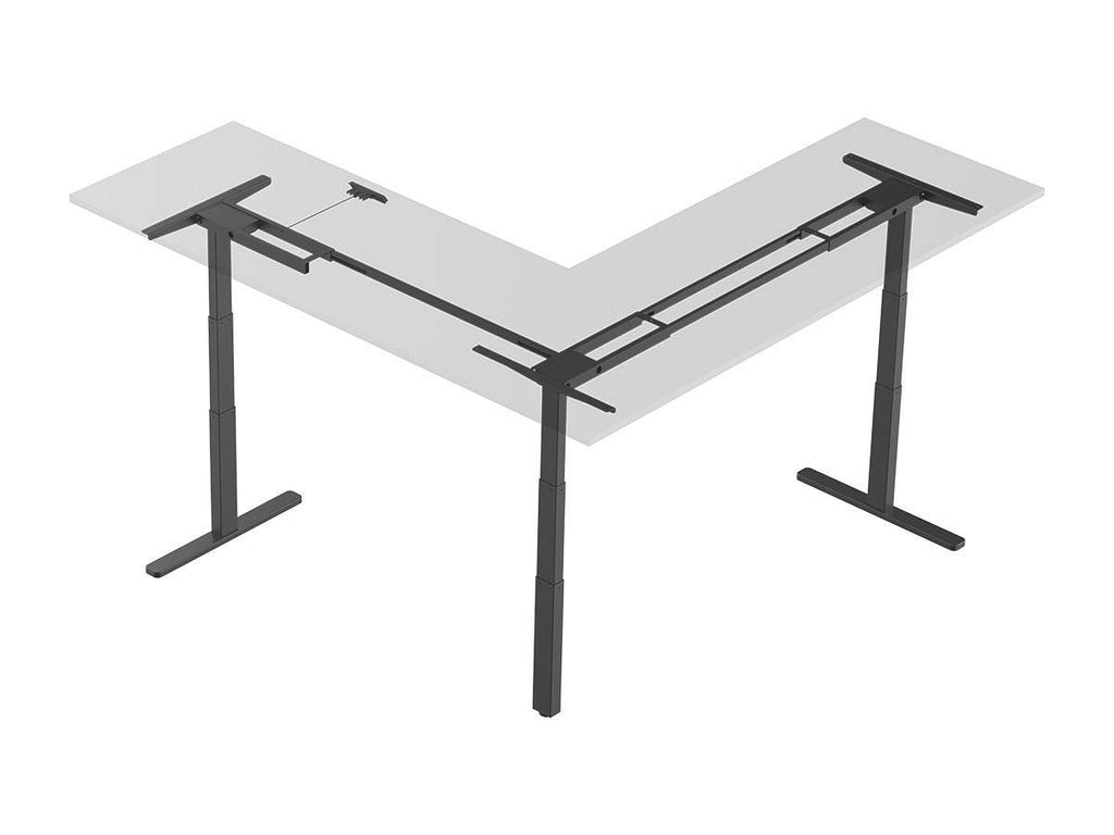 Triple Motor Height Adjustable Sit-Stand Corner Desk Frame - 3 Leg Corner, L Shaped Table Base, Programmable Memory
