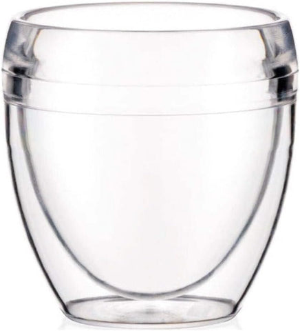 8oz Pavina Outdoor Double-Wall Plastic Tumbler, BPA-Free, Set of 6, Clear