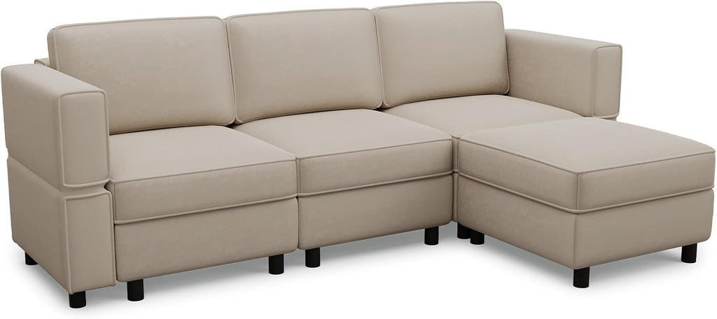 Modular Sectional Sofa L Shaped Couch with Reversible Chaises Deep Sectional Couch with Storage Ottoman Seat ,Velvet
