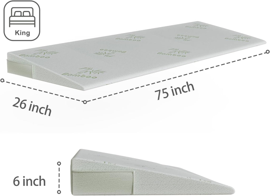 Twin Wedge Pillow for Acid Reflux Relief,Mattress Wedge 5" H