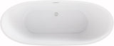 Elodie 67 Inch Soaking Bathtub, Modern Style, Glossy White