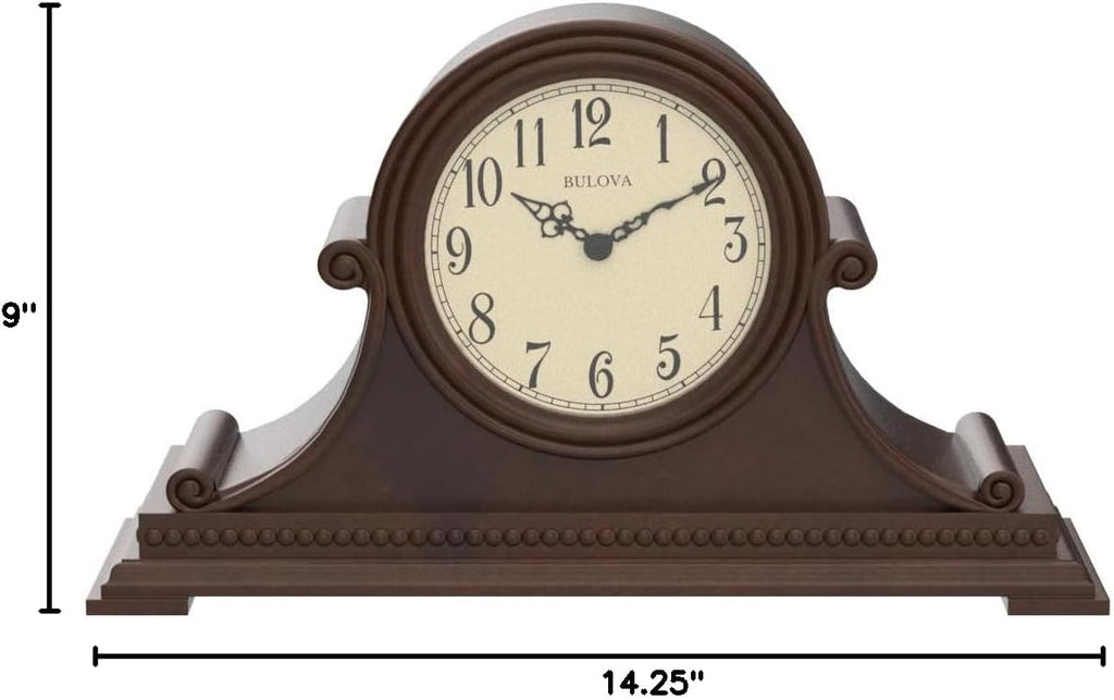 Bulova B1514 Asheville Mantel Clock, Brown Cherry