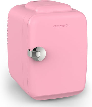 Mini Fridge, 4 Liter/6 Can Portable Cooler and Warmer Personal Refrigerator for Skin Care, Cosmetics, Beverage