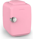 Mini Fridge, 4 Liter/6 Can Portable Cooler and Warmer Personal Refrigerator for Skin Care, Cosmetics, Beverage