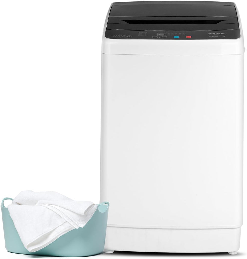 30LBS Fully Automatic Washer, 2 in 1 Portable Washing Machine, Top Load Washer and Spin Dryer Combo with Drain Pump, 8