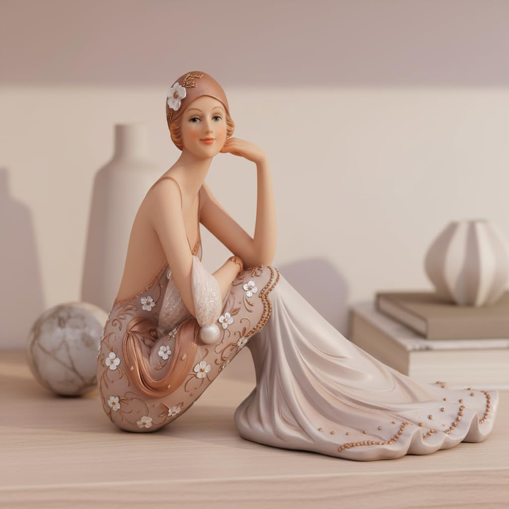 8 Inch Victorian Figurines, Sitting Lady Statue