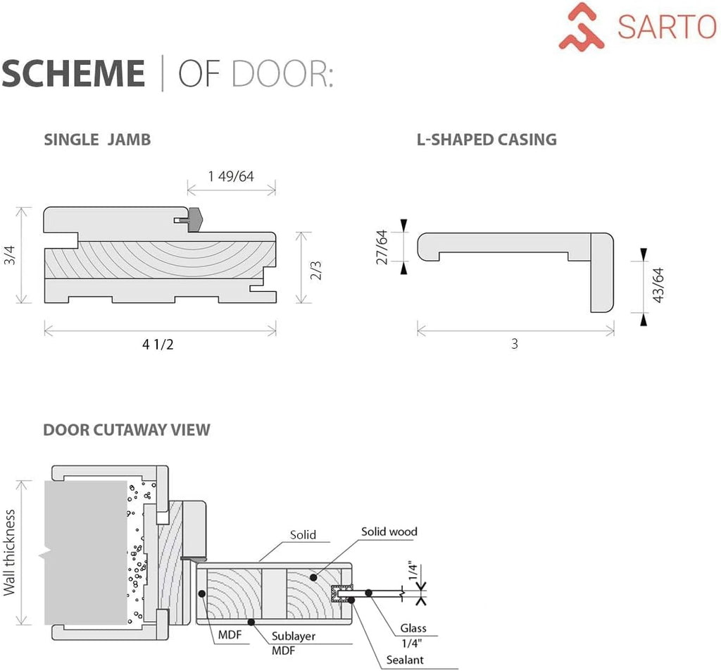 Quadro 4522 | Double Swing Interior French Doors with Glass, MDF, Hardware Included, 72x80, White, M