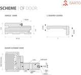 Interior Door 42 x 80 inches | Base 7772 White | Single Regular Panel Frame Handle | Bathroom Bedroo