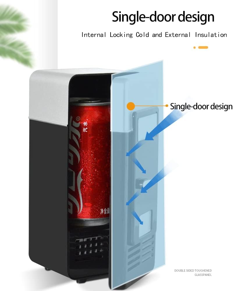 Mini Fridge for Bedroom, Portable Low Noise USB Fridge Cooler Single Can Car Refrigerator for Skincare, Beverage, Food