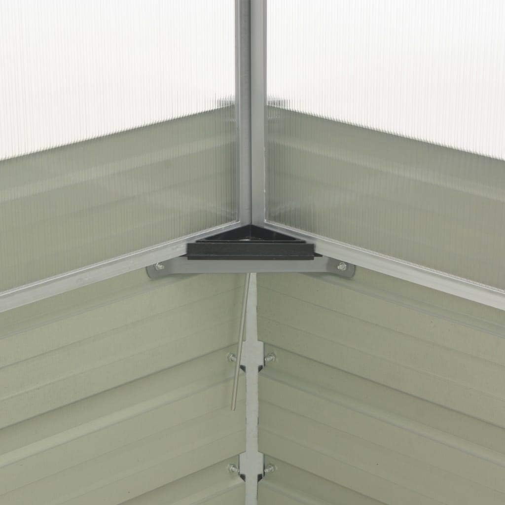 E Galvanized Steel Greenhouse with Raised Garden Bed, 39.4"x39.4"x30.3" Square Cold Frame Planter Box, Open Bottom