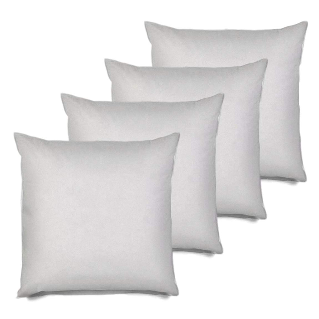 4 Pack Pillow Insert 26x26 Hypoallergenic Square Form Sham Stuffer Standard White Polyester Decorative Euro Throw