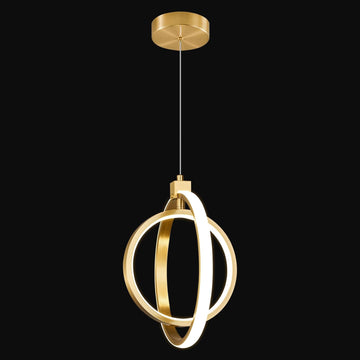 Modern LED Chandelier Gold Ring Pendant Light Fixtures 4000K Dimmable Height Adjustable Pendant Lighting for Dining