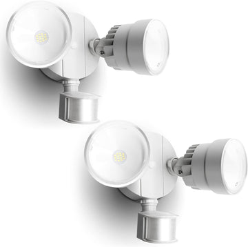 P6221W-PIR24 2000 Lumen 18 Watt 26 LED Motion Activated Integrated Dual-Head Flood Light Outdoor, IP54 Waterproof