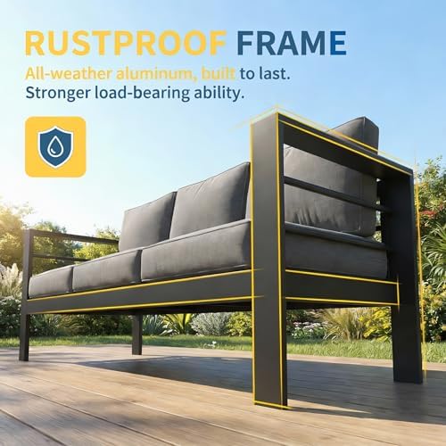 Aluminum Outdoor Patio Furniture Set - Conversation | All-Weather Resistant for Patio, Garden & Porch