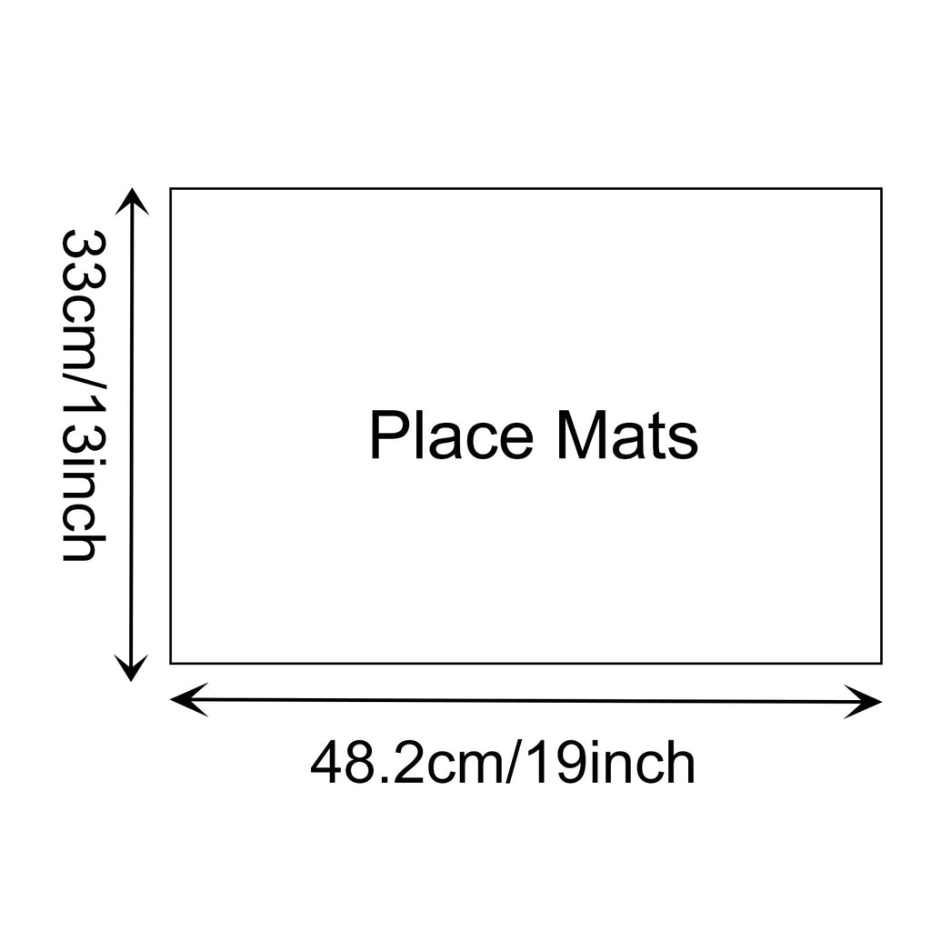 Black 13x19 Rectangle Waterproof Polyester Place Mats Set of 8