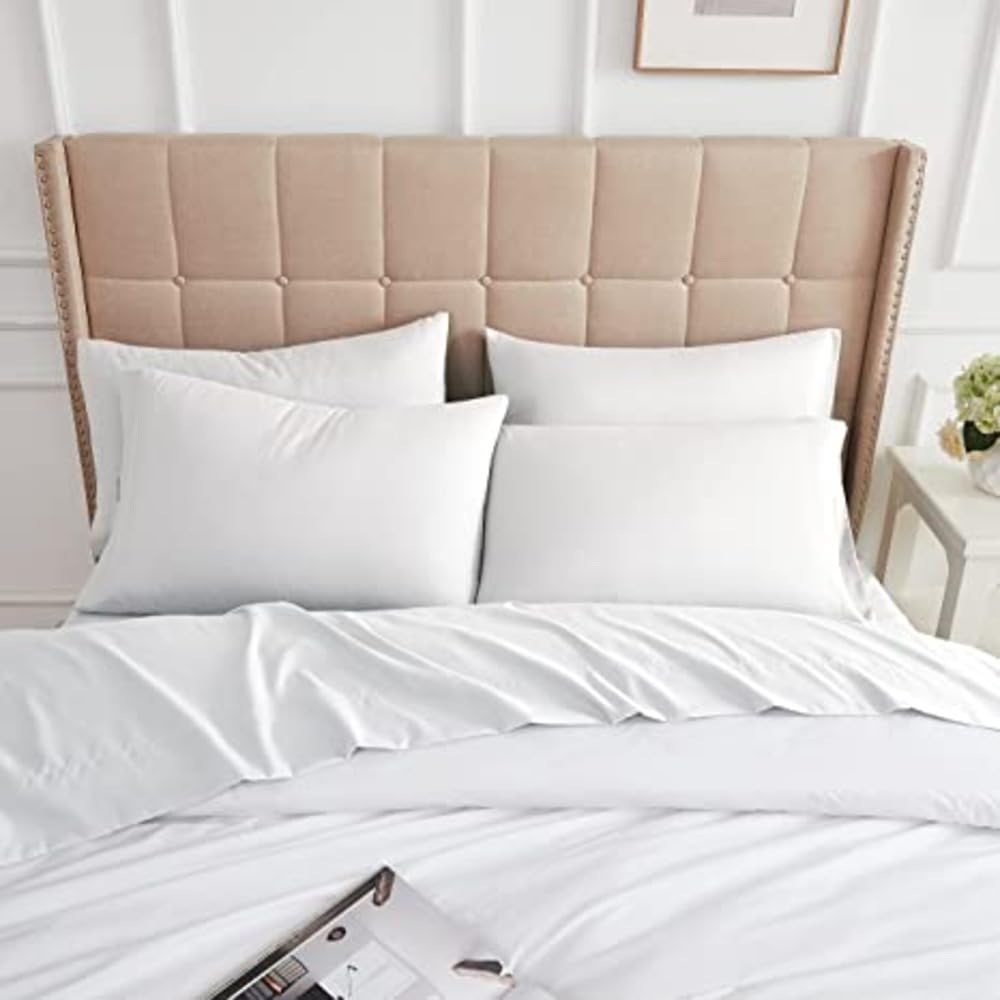 100% Egyptian Cotton Sheets 400 Thread Count Sheets King Size 4 Pc Sheet Set Bed Sheets 18 Inch Deep Pocket Sheets
