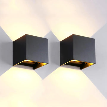 2 Pack LED Outdoor Wall Lights Exterior/Interior, Up and Down Lights IP65 Waterproof Wall Sconces