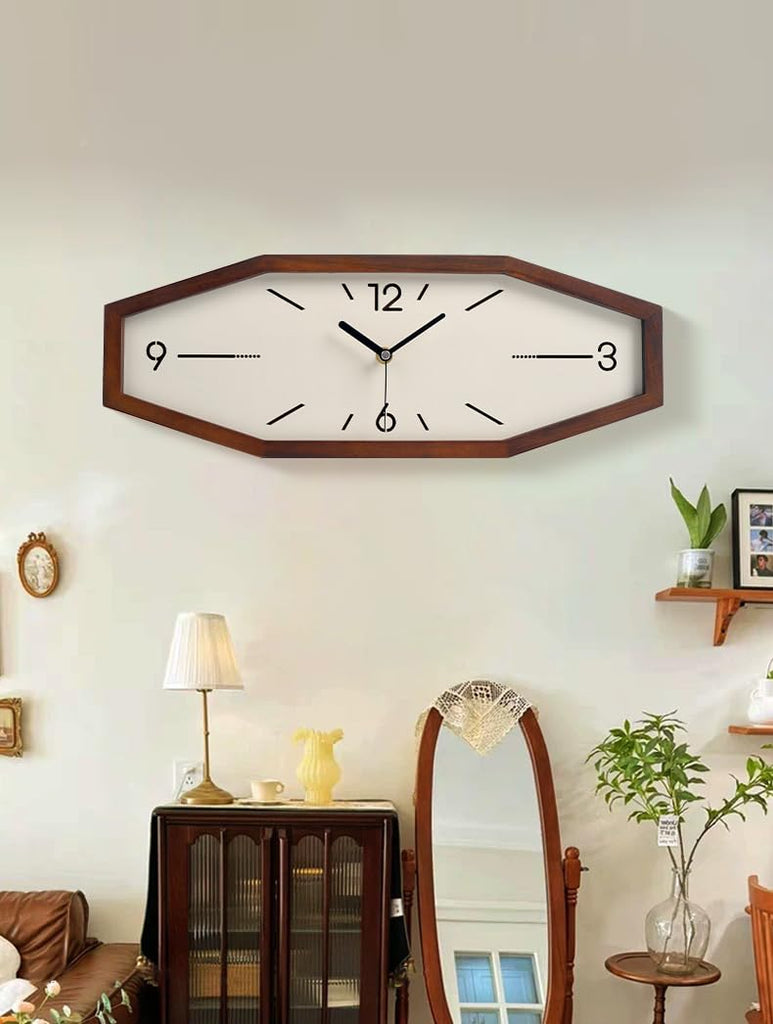 Wooden Retro Wall Clocks, 18 Inches Square Clocks Rectangular Wall Clock