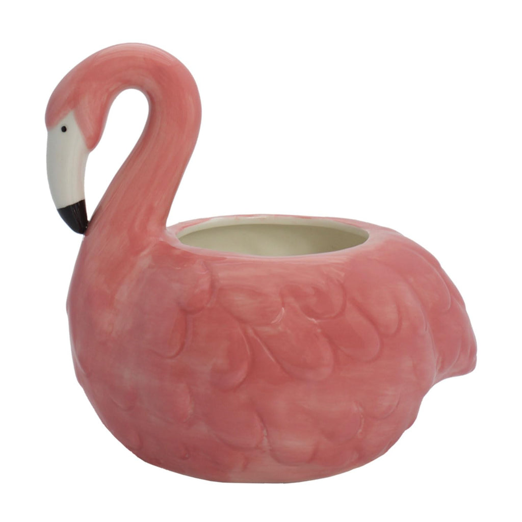 Flamingo Ceramic Planter Pot with Drainage Hole