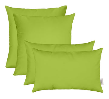 Sunbrella Lumbar & Square Pillows Set of 4 | 20" x 12" & 17" x 17" | Water & Fade-Resistant Performance Fabric