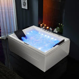 Whirlpool Bathtub 2 Person Jetted Bathtub 71" Massage Whirlpool Tub with 18 Water Jets+20 Air Jets,3 Sided Apron