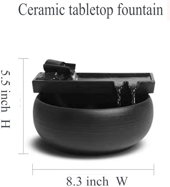 Ceramic Tabletop Fountain and Outdoor Table Desk Office Patio (Ceramic Fountain)