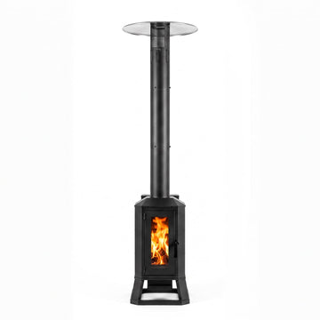 Wood Pellet Outdoor Patio Heater, 70, 000 BTU, with Glass Viewing Window