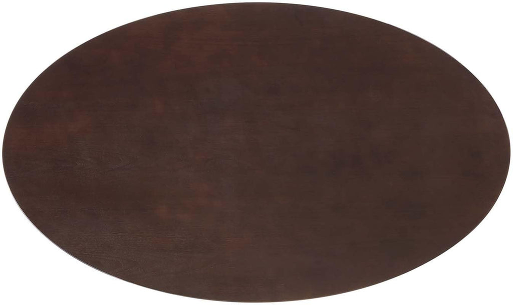 Inspired Saarinen Style Tulip Oval Pedestal Dining Table — Gold Cherry Walnut, 60″ Oval
