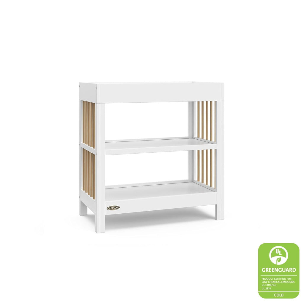 Changing Table with Changing Pad, White and Driftwood | GREENGUARD Gold Certified, Includes Bonus