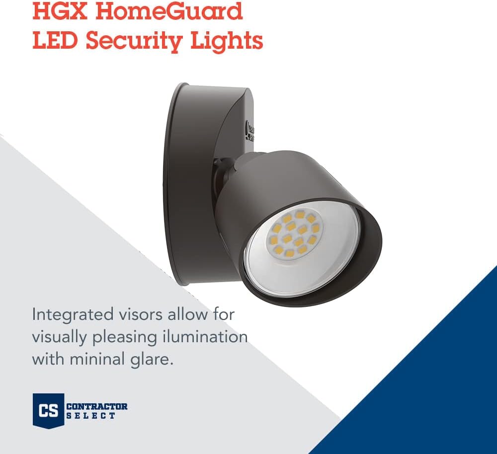 HomeGuard 2-Light LED Outdoor Flood Lights, 4000K, Bronze | Dark Bronze Wall or Ceiling Mount LED Outdoor Lights