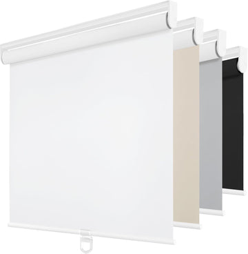 Cordless Blackout Roller Shades for Windows, Thermal Insulated UV Protection Pull Down Shades, Total Blackout Window