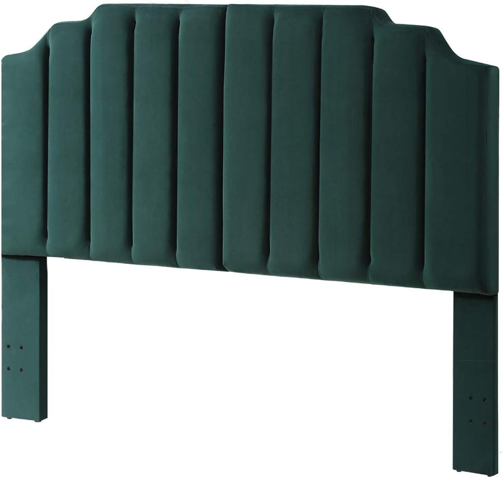 Jade Velvet Tufted King Upholstered Headboard