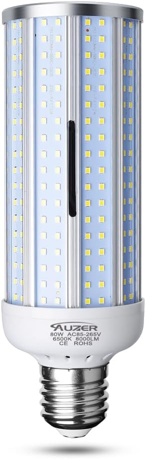 80W LED Corn Light Bulb, Large Mogul E39 Base, 8000-Lumen, 6500K Daylight Cool White, AC 85V-265V, LED Corn Bulb