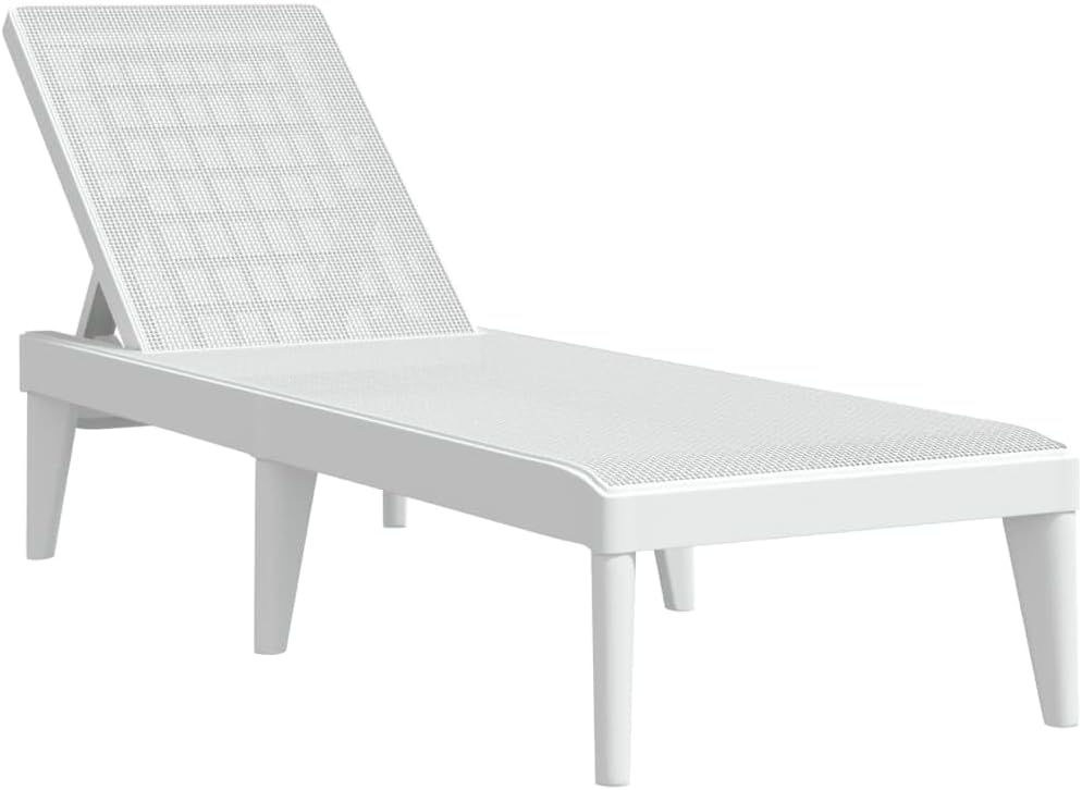 Adjustable Sun Lounger and Garden, Heavy Duty Polypropylene Reclining Outdoor Chaise Lounge with Jute Texture Finish