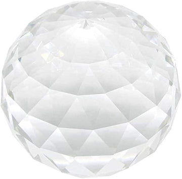 Clear Glass Crystal Ball Prism Suncatcher Rainbow Maker, Sphere Faceted Gazing Ball for Window, Feng Shui, Home