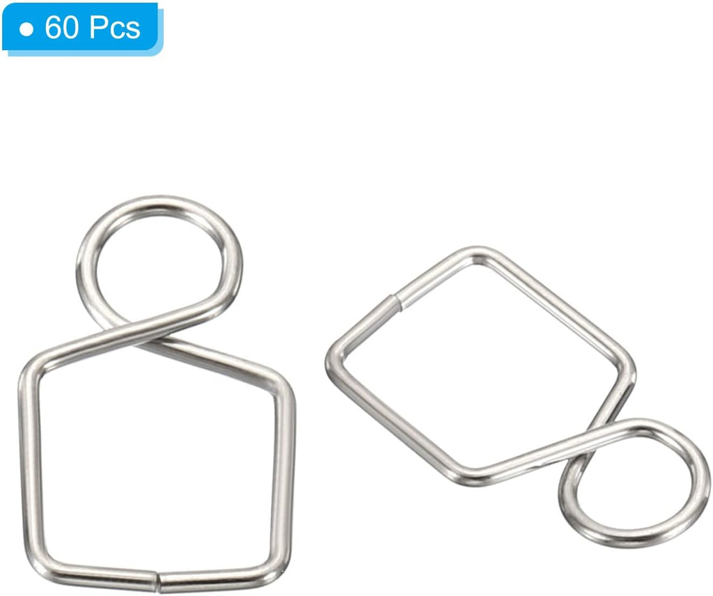 Chandelier Connector Clip, 60 Pack 14mm L x 8mm W Chandelier Stainless Steel Buckle Replacement for DIY Fastening