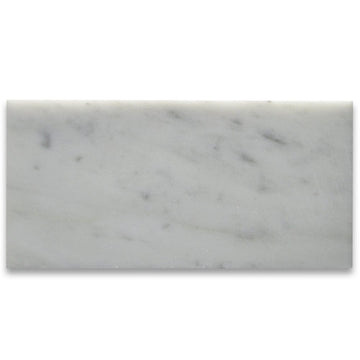 White Italian Carrera Marble Subway Tile 3 x 6 Honed