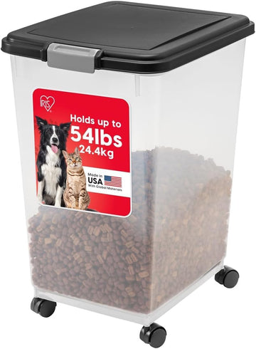 USA Dog Food Storage Container, Up to 54 lbs, Black, Made in USA