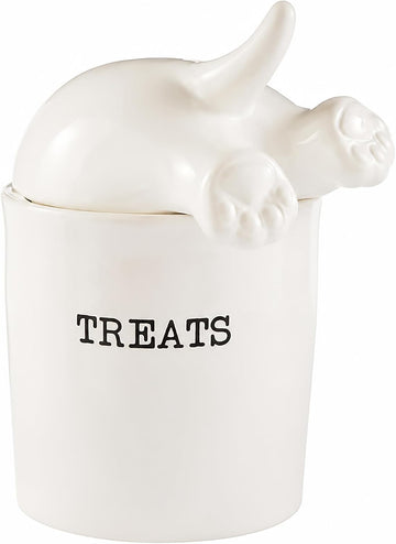 Dog Tail Treat Canister - Ceramic Dog Treat Jar
