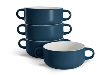 Soup Crocks, Ceramic Bowls, Broil, Oven, Microwave and Dishwasher Safe, with Handles, For Casserole, Pasta, Cereal