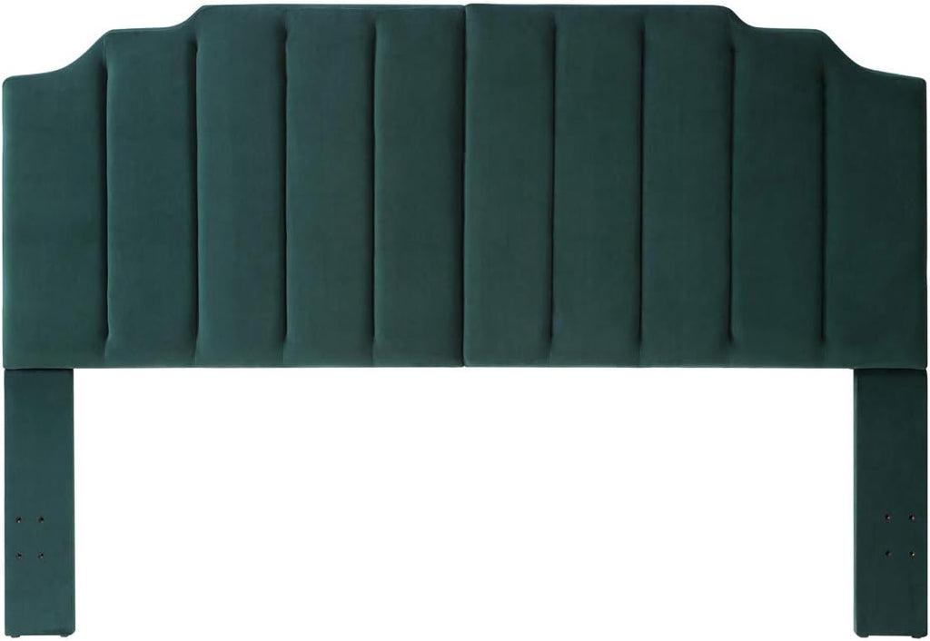 Jade Velvet Tufted King Upholstered Headboard
