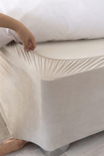 Faux Suede Box Spring Cover (Linen, King/Cal King/Olympic Queen) | Transform Your Bed with This Fully Elasticated