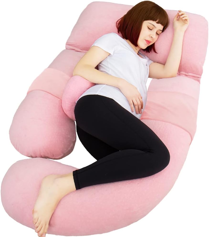 60in Full Body Pillow | Nursing, Maternity and Pregnancy Pillow | Extra Large U Shaped Sleeping Pillow with Removable