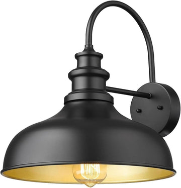 Exterior Farmhouse Barn Light Fixtures, Vintage Black Wall Sconces, E26 Socket Outdoor Wall Mount Lighting Fixture