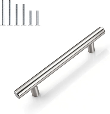 30 Pack 4" (102mm) Hole Center Cabinet Pulls, Satin Nickel Kitchen Cabinet Handles, Stainless Steel Drawer Pulls, Euro