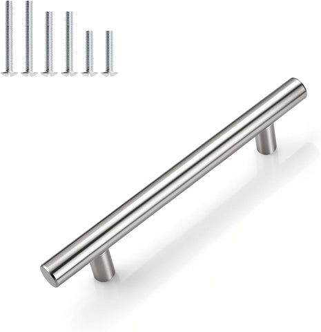 30 Pack 4" (102mm) Hole Center Cabinet Pulls, Satin Nickel Kitchen Cabinet Handles, Stainless Steel Drawer Pulls, Euro