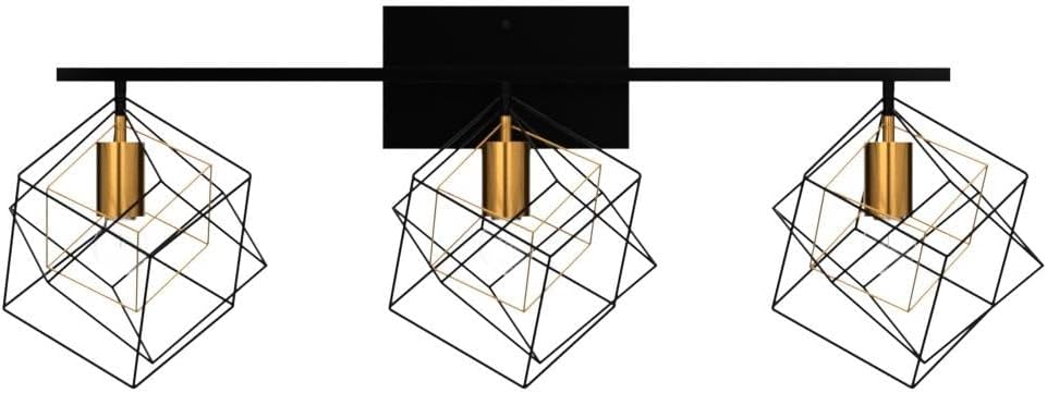 3 Light Vanity Light Light Fixtures Over Mirror with Rotatable 3 Cube Shades, Modern Wall Mounted Lights Matte