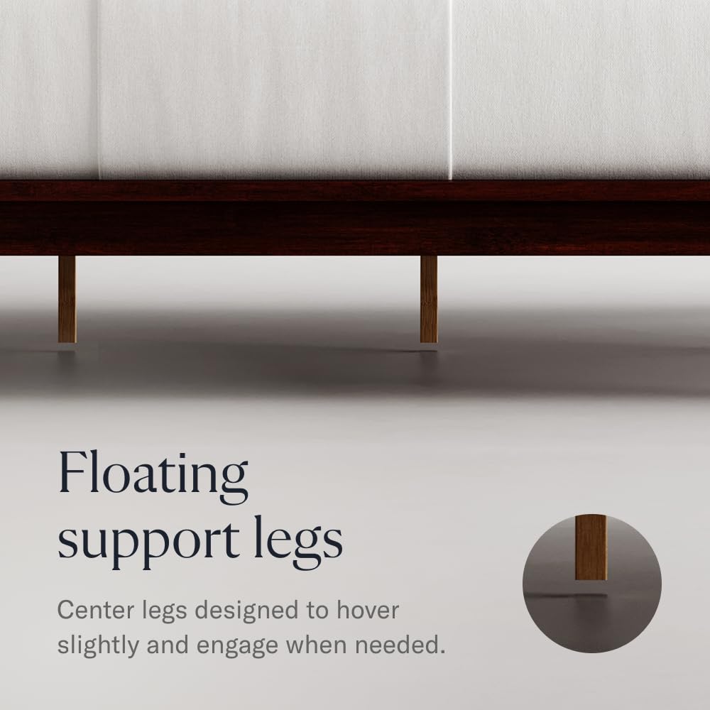 Bamboo Platform Bed Frame, Cal King, Walnut, 12" Height
