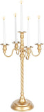 Tall Floor Candelabra Vintage: Gold 5 Arm Candelabras 22.4" Metal Spiral Opera Candelabra Candle Holder Antique